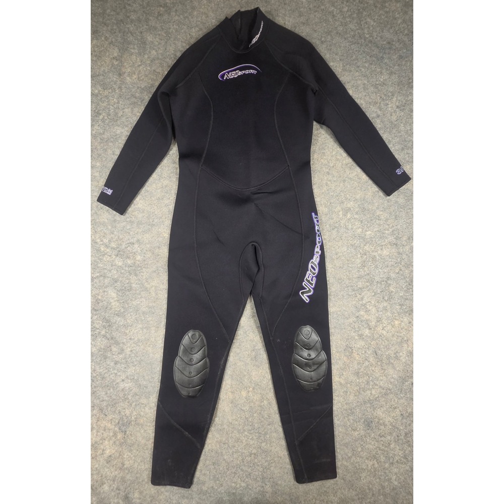 NeoSport 3/2mm Full Body Wetsuit Black Purple Size 12 Surfing Diving Snorkeling
